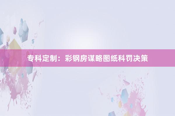 专科定制：彩钢房谋略图纸科罚决策